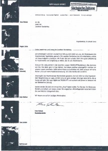 Dieser Brief ist Stein des Anstoßes: Die Redaktion des Hoyerswerdaer Tageblatts schreibt an die Leser der Rundschau.
