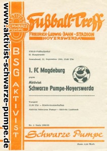 Das Programmheft zum Hoyerswerdaer Jahrhundertspiel.