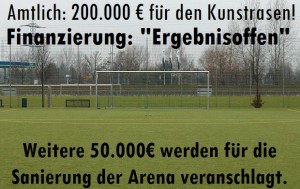 Amtlich: 200.000 € für den Kunstrasen im Jahnstadion Hoyerswerda - doch die Finanzierung? "Ergebnisoffen" - Weitere 50.000 € werden für die Sanierung der Arena veranschlagt.