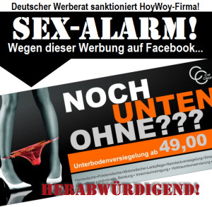 SEX-ALARM! Wegen dieser Werbung... Deutscher Weberat sanktioniert Hoyerswerdaer Unternehmen!