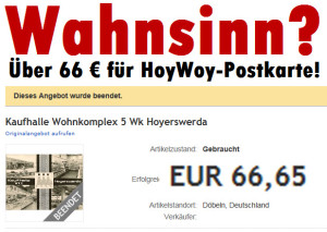 Wahnsinn? Über 66€ für eine gebrauchte Hoyerswerda-Postkarte!