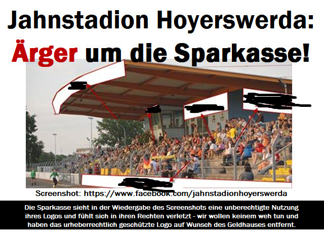Jahnstadion Hoyerswerda: Ärger um die Sparkasse!