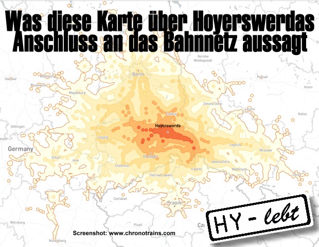Was diese Karte über Hoyerswerdas Anschluss an das Bahnnetz aussagt